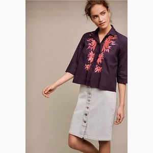 Maeve Anthropologie purple sequin Top